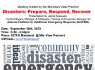 Meeting and Presentation – Disasters: Prepare, Respond, Recover